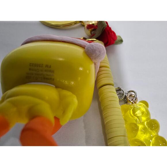 Handmade Yellow Chick Keychain Bag Charm Reworked Vinyl Figure One of a Kind - Picture 8 of 11